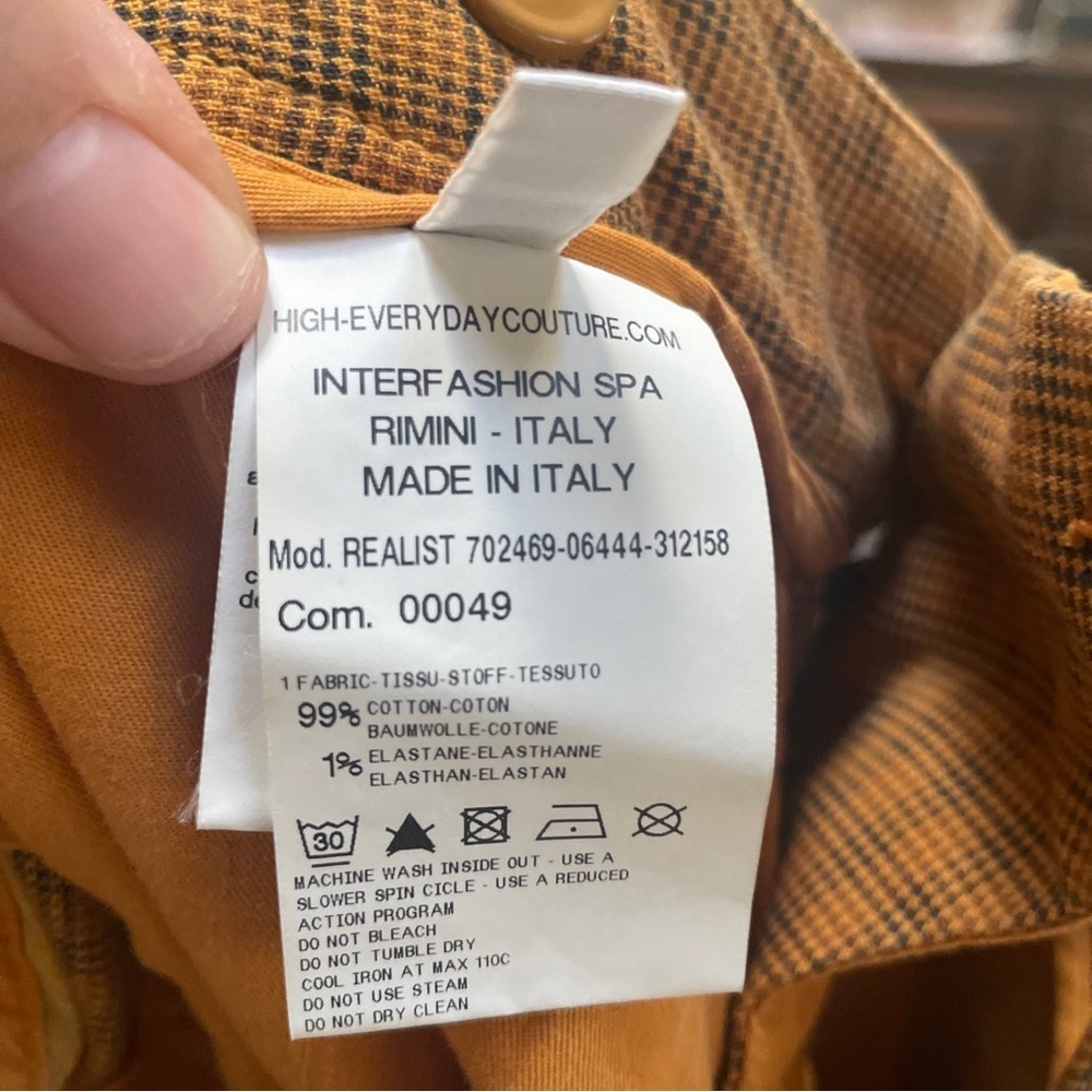 High Everyday Couture Realist Plaid Baggy Designer Made In Italy Size US 12 - Picture 7 of 9